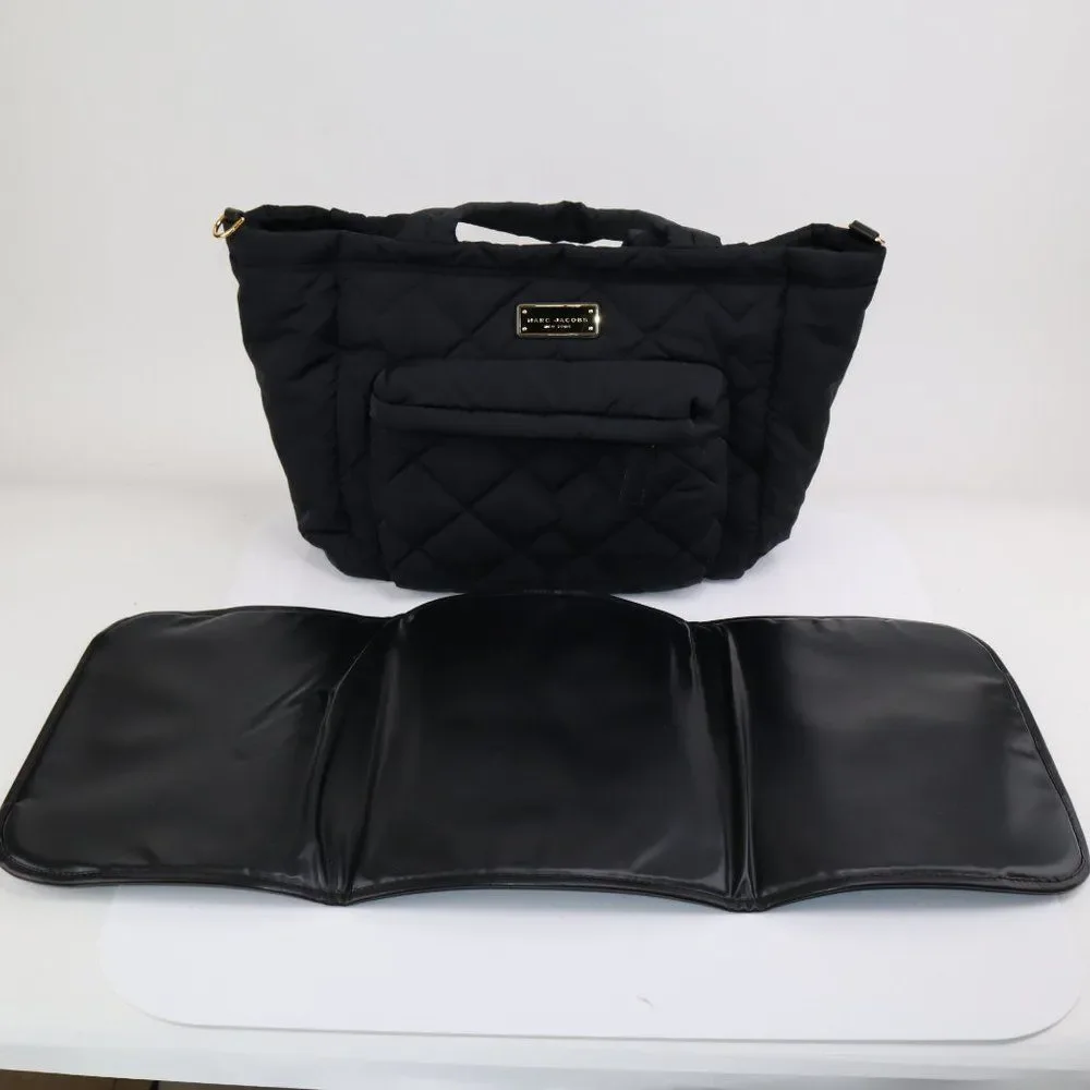 Marc Jacobs Crosby Quilted Diaper Black Nylon Baby Bag